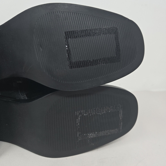 Steve Madden Ruthy Ankle Boots Sz 7.5M Black Leather Oversized Heel Double Zip - Picture 8 of 11